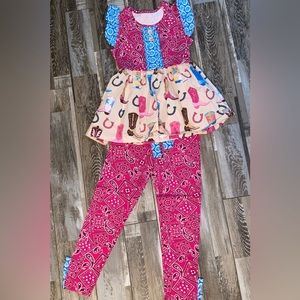 NWOT Eleanor Rose western Rhonda top size 8-10, w/ matching leggings size 10